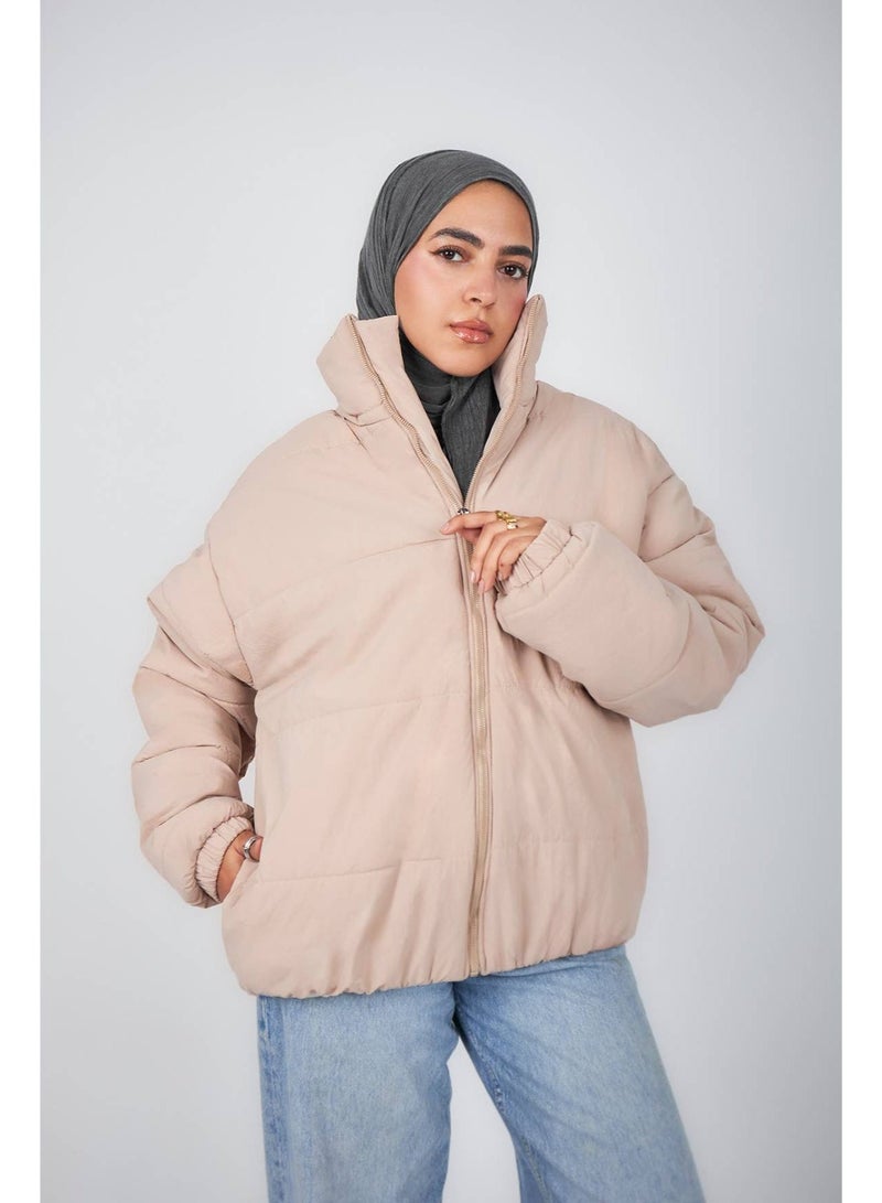 Beige Puff Jacket - Image 1